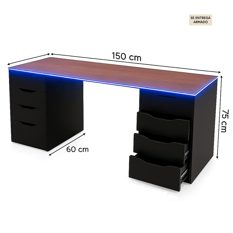 Referencia de Escritorio gamer Junior de 150 cm