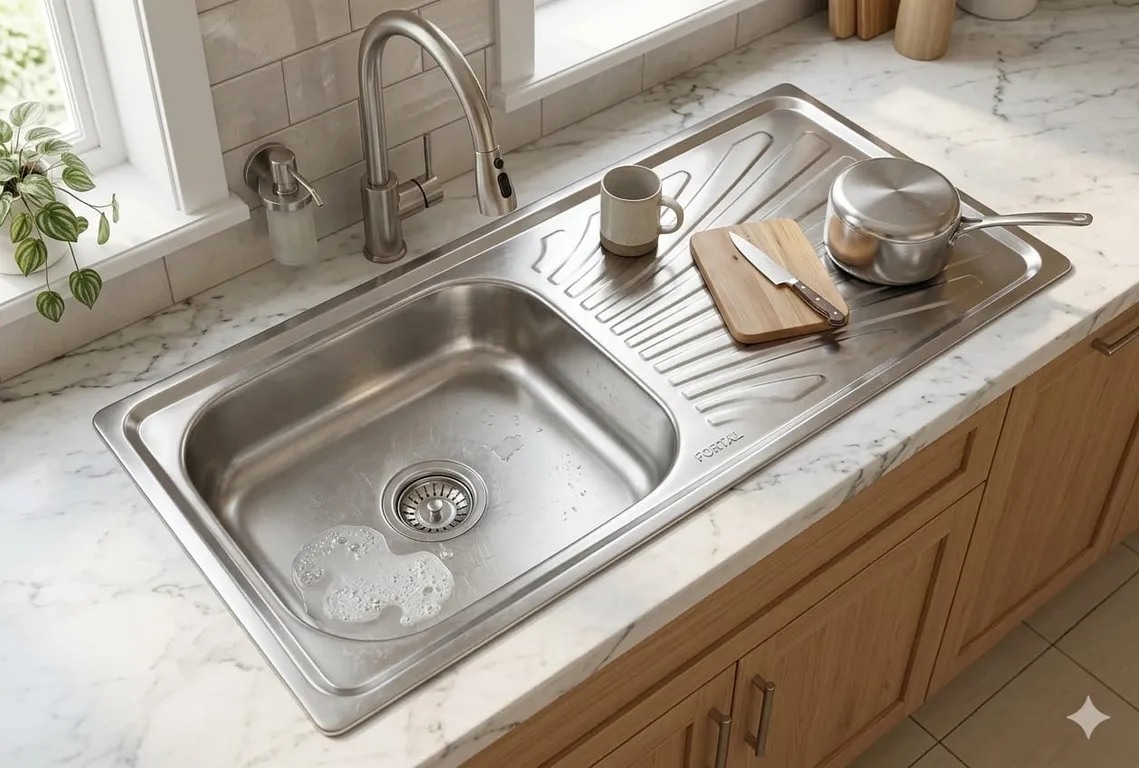 Referencia de Lavadero de cocina con poza y escurridor